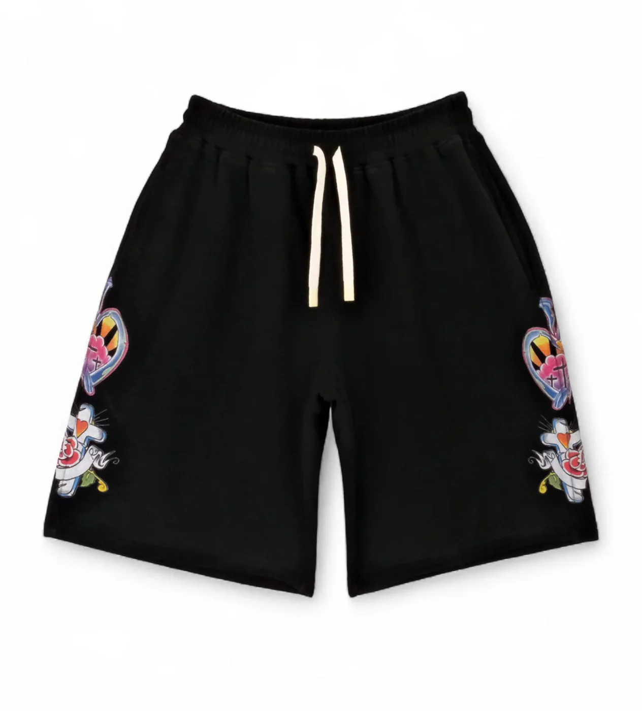 Righteous-Risen-King-Shorts-Black-front.webp Righteous Risen King Shorts Black - Image 1