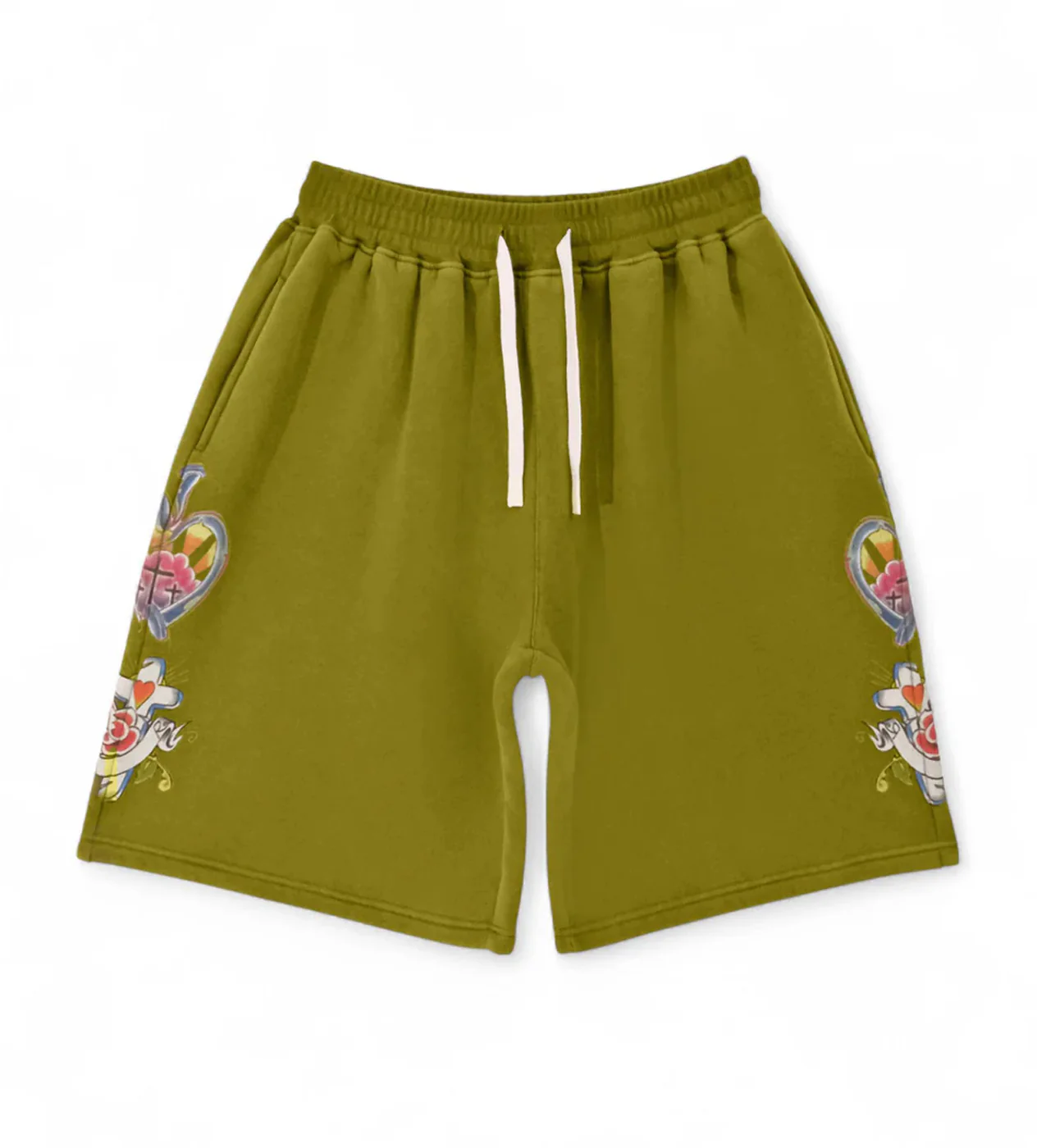 Righteous-Risen-King-Shorts-Green-front.webp Righteous Risen King Shorts Green - Image 1