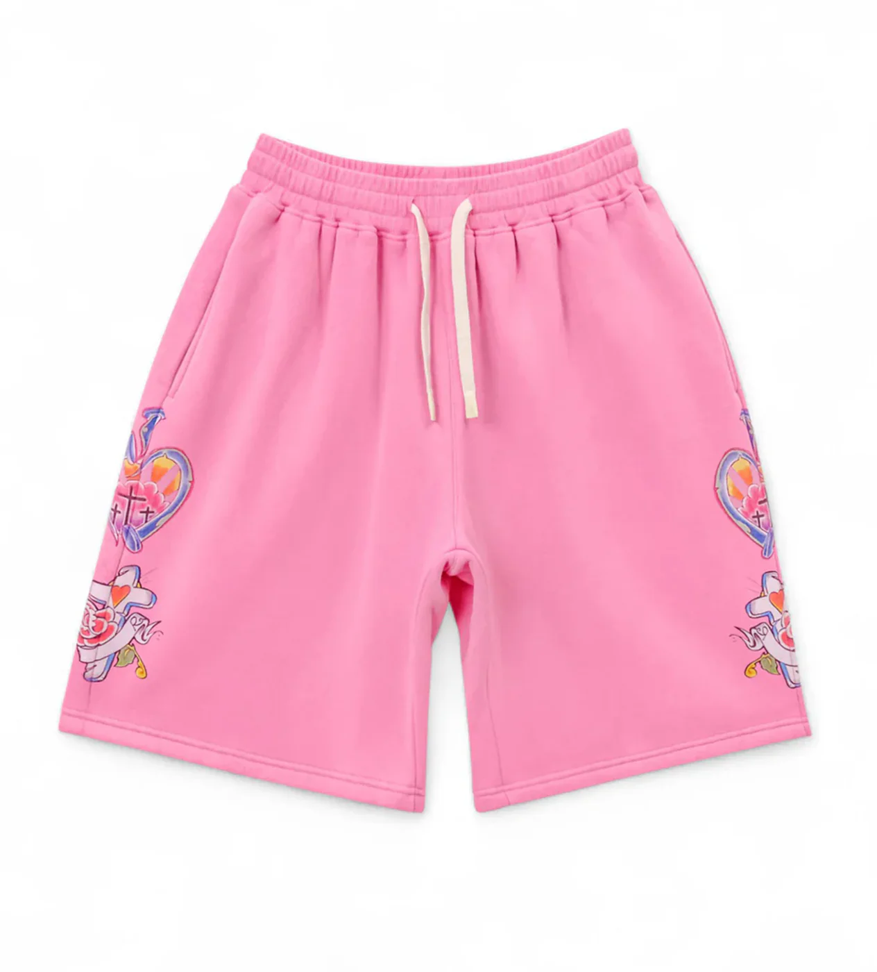 Righteous-Risen-King-Shorts-Pink-front.webp Righteous Risen King Pink Shorts - Image 1