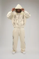 We Are Righteous "Tatted Believer" Zip Up (Cream) - Image 2