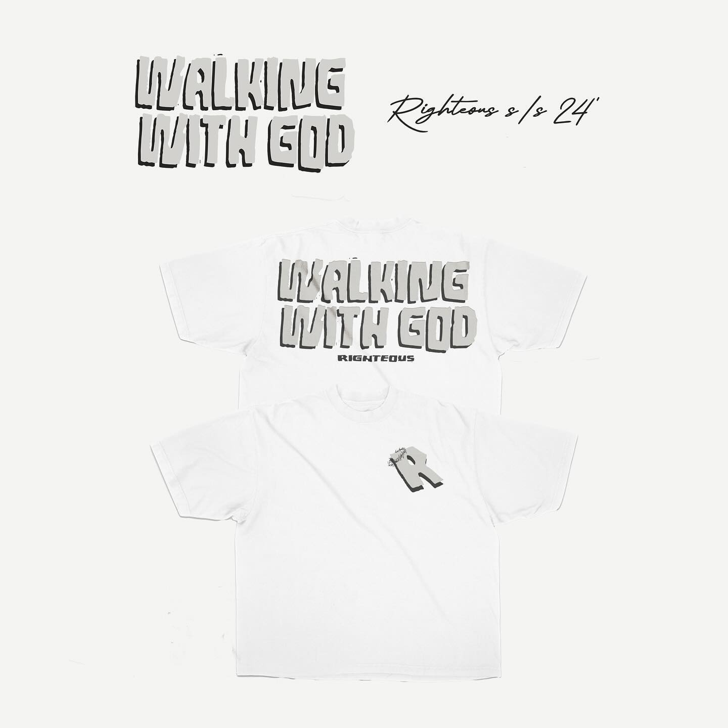 imgi_35_434231292_383420097890998_5172527203572998668_n.webp We Are Righteous Walking w/ God Tee - Image 1